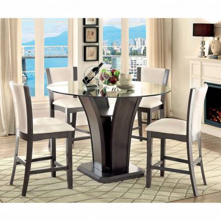 MANHATTAN III ROUND COUNTER HT. TABLE DINING SETS 5PC (TABLE + 4 SIDE CHAIRS)